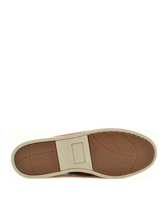 Leather Men's Boat Shoes in Tabac Brown Colour 3000P-2 TAMPA W.S.