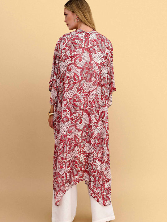 Long Women's Kimono Red