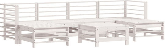 Living Room Set 7 Pieces White with Pillows Living Room Set 7 Pieces White with Pillows