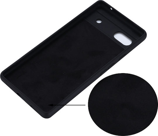 Husă Back Cover Lichidă Culoare Pură Silicon Neagră (Google Pixel 7a)