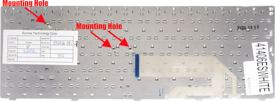 Spanish Keyboard for Laptop Samsung X420 X418 NP-X420 NP-X418 BA59-02605D BA59-02719A HMB5206GSC00 V102360DS1 V102360CS1 CNBA5902604 ES White Code 41406eswhite