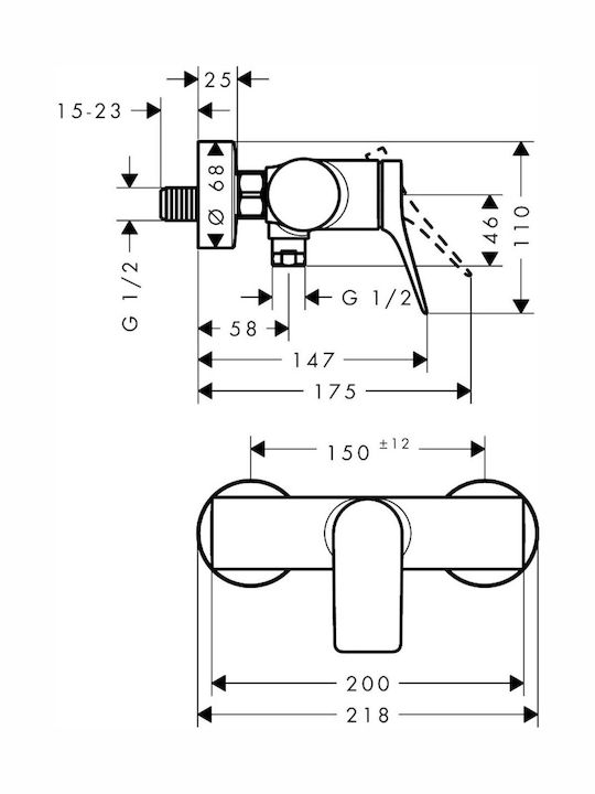 Hansgrohe Baterie De Duș Termostatică Neagră Cu Amestecare