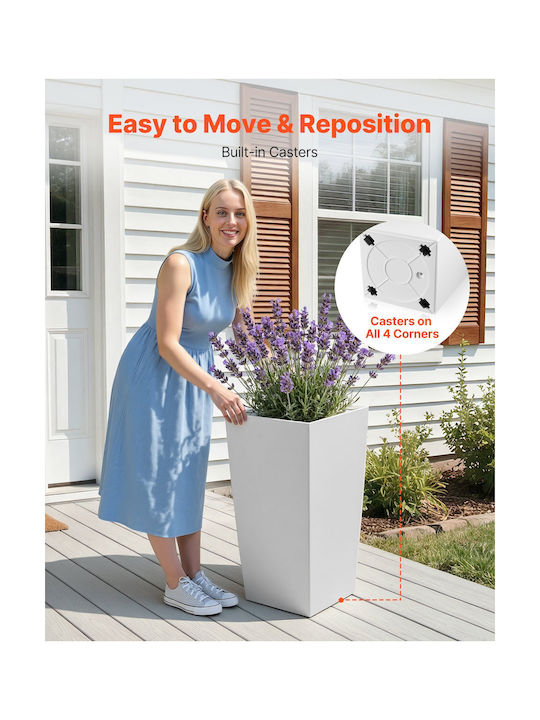 Vevor Set of 2 White Plastic Planter Boxes
