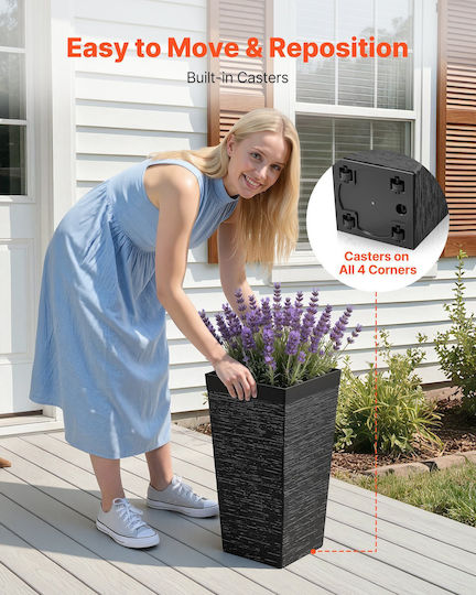 Vevor Set of 2 Black Plastic Planter Boxes