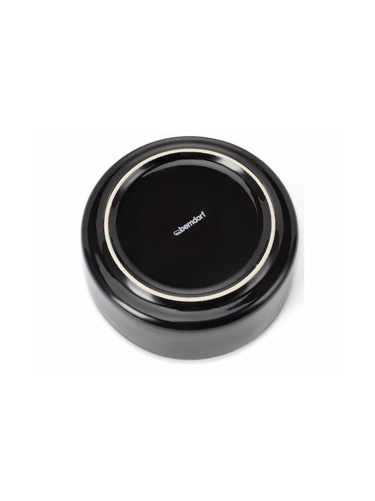 Round Black Porcelain Serving Bowls Diameter 15cm 2 Pieces