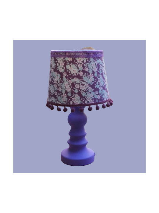 Oxygen Table Lamp for E27 Fitting with Purple Shade and Base