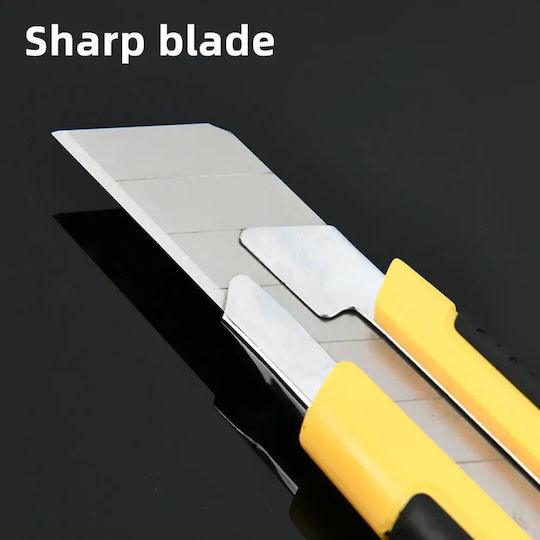 Deli Safety Cutting Knife With Plastic Body and Blade Width 25mm Yellow