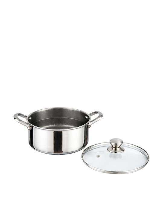 Cheffinger Oală 20cm 3l Acoperire Antiaderentă Tip Fagure Capac Argintie