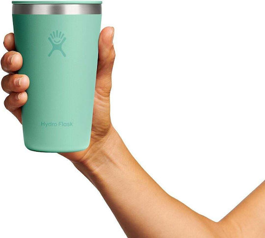 Hydro Flask All Around Thermos Bottle 473ml Green with Straw and Handle