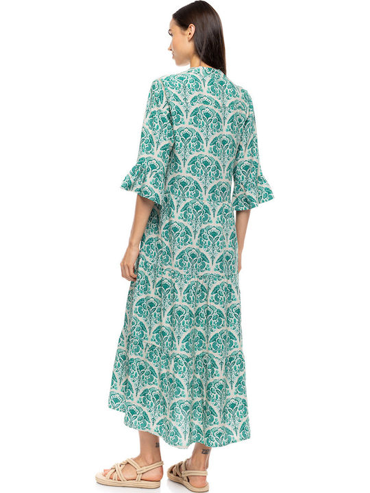 Pink Label Damen Kaftan Strand Grün