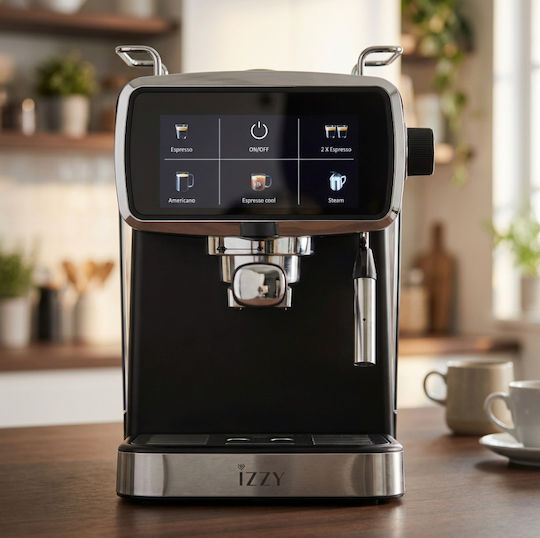 Izzy Dolce Μηχανή Espresso 1350W Πίεσης 20bar Μαύρη