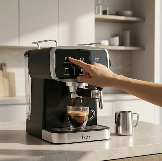 Izzy Dolce Μηχανή Espresso 1350W Πίεσης 20bar Μαύρη