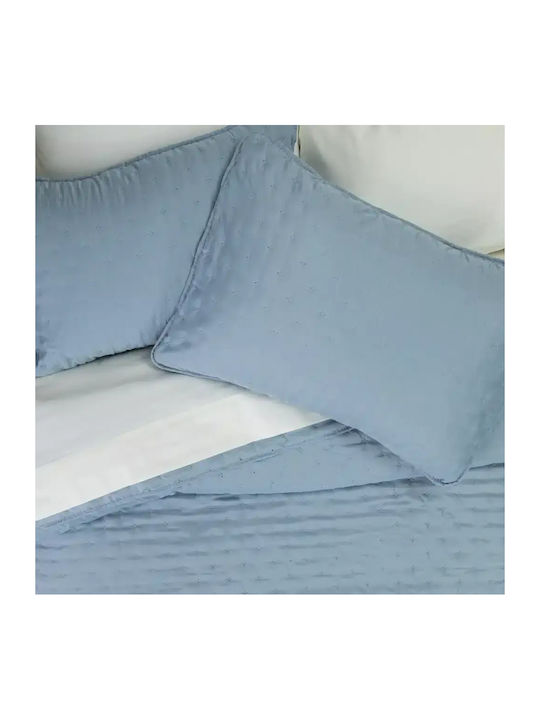 Borea Set Coverlet Double Polyester Sky Blue 220x240cm