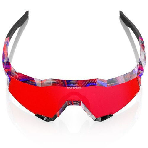 100% Cycling Glasses Speedcraft Sl with Red Frame and Mirror Photochromic Transparent Lenses
