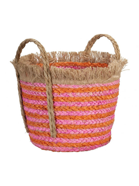Dekoratives Korbweidenkorb mit Griffen Rosa 34x26cm