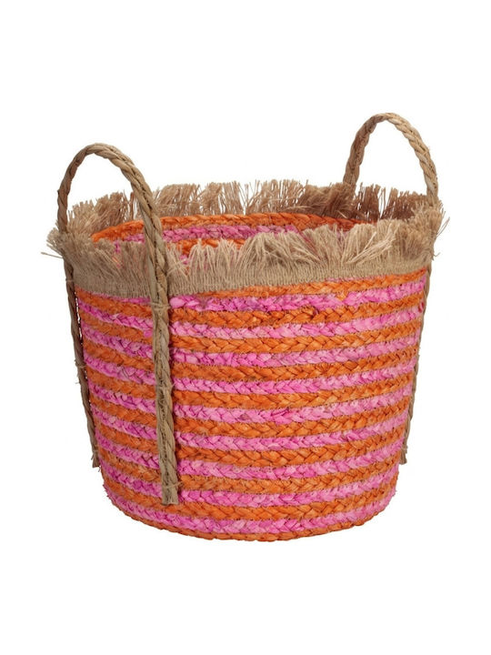 Dekoratives Korbweidenkorb mit Griffen Rosa 34x26cm