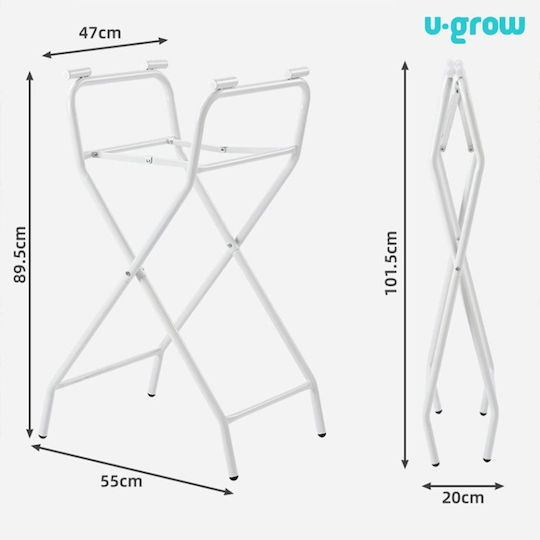 U-Grow Μπανιέρα Μωρού με Βάση με Θερμόμετρο Λευκή