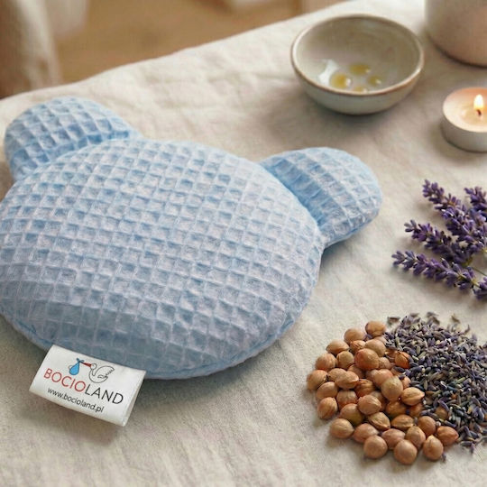 Bocioland Teddy Wärmflasche mit Kirschenkerne Blau