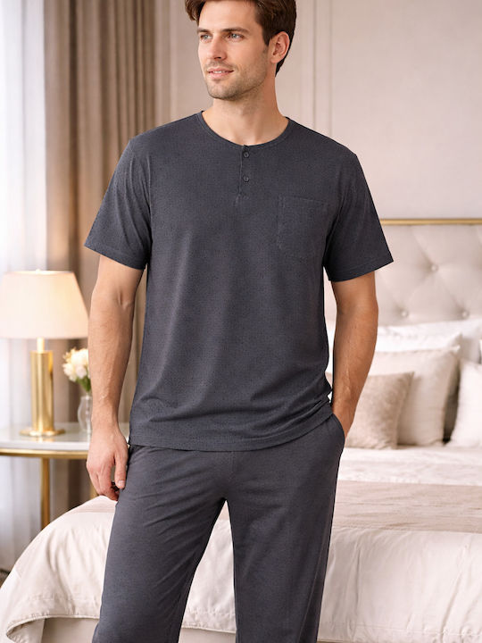Cool Sommer Herrenpyjama Baumwollene Graue