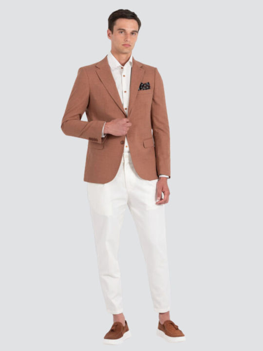 Men’s Suit Jacket with Regular Fit Pink