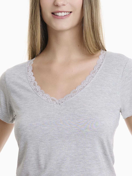 Short Sleeve Gray Women's Tank Top