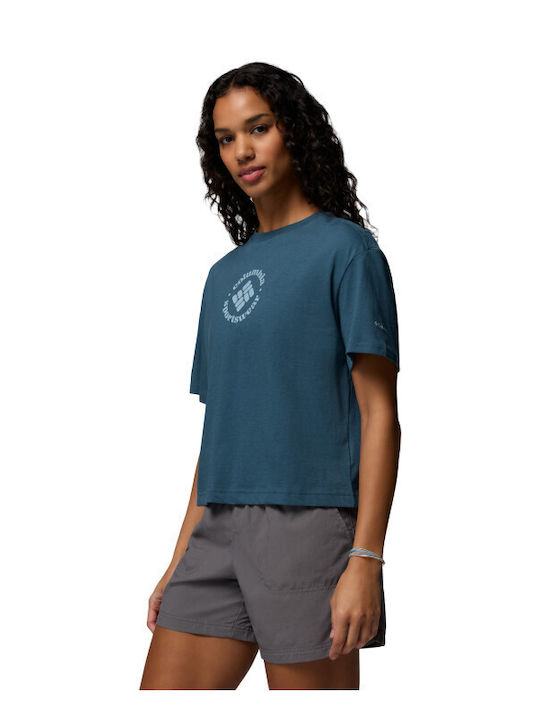 Women's Crop T-shirt Petrol Blue