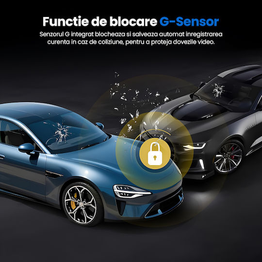 Set Cameră DVR Auto 4K cu Ecran Wi-Fi GPS și Cameră de Marșarier