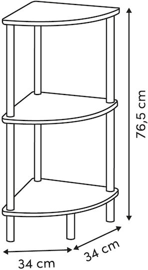 Corner Bookcase Come Beige 34x34x76.5cm