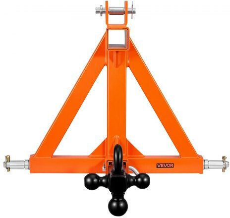 Vevor 3 Point Trailer Hitch 50.8mm Receiver 3 Pt Quick Hitch 3 Trailer Balls Tractor Tow Drawbar Adapter Category 1 Kubota Mahindra Ford Yanmar John Deere Massey Ferguson Orange