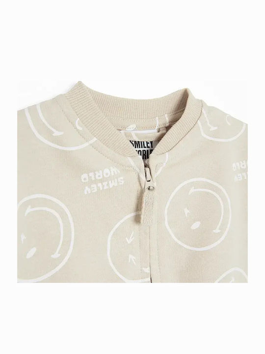 Kinder-Sweatshirt Strickjacke Beige