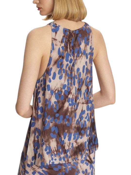 Γυναικείο Crop Top Ντραπέ Αμάνικο Animal Print Multicolor