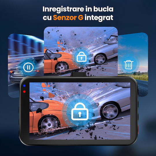 Set Cameră DVR Auto 1440P cu Ecran Wi-Fi și Cameră de Marșarier