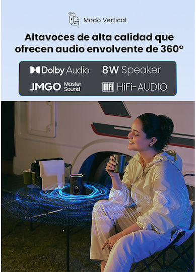 Jmgo Picoplay Bundle Mini Beamer DLP Full HD Λichtquelle LED mit Wi-Fi und Eingebaute Lautsprecher