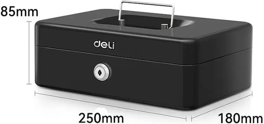 Deli Cash Box with Lock ET505 Black