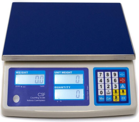 Aclas Handelswaage Präzision mit 15kg Maximalgewicht und 0,5gr Messgenauigkeit ZY-ICS-CSF-15