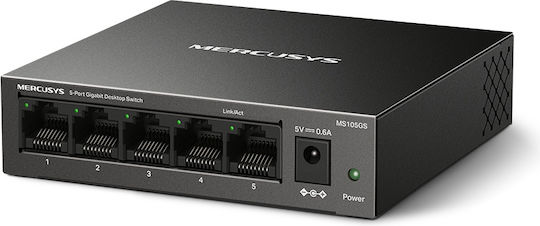 Mercusys MS105GS v2 Неуправляем L2 Суич с 5 Gigabit (1Gbps) Ethernet Порта