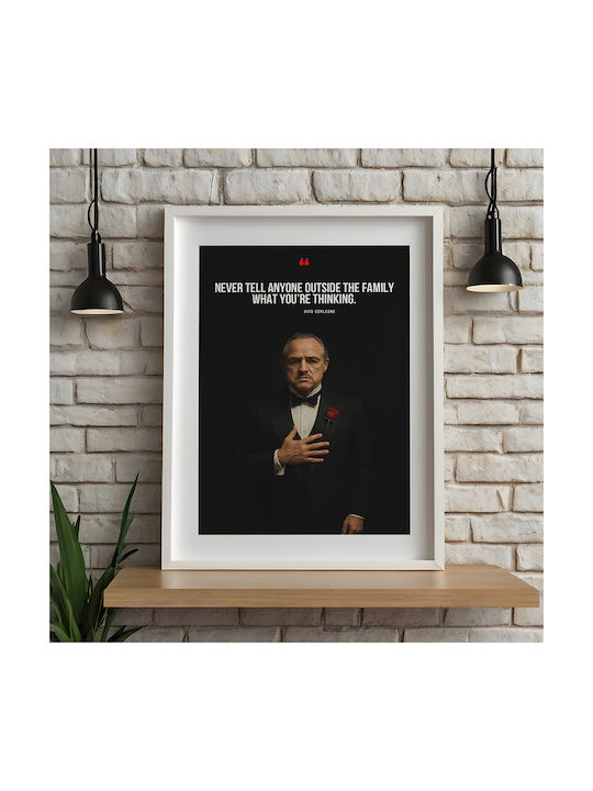 Quote Poster Sharing Thoughts Vito Corleone Pq195 21cm X 30cm Μαύρη Ξύλινη Κορνίζα
