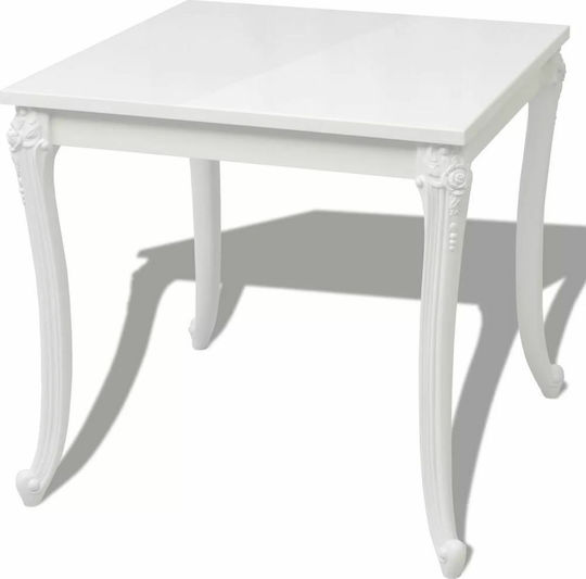 Τραπεζαρίας Λευκό 80x80x76εκ.