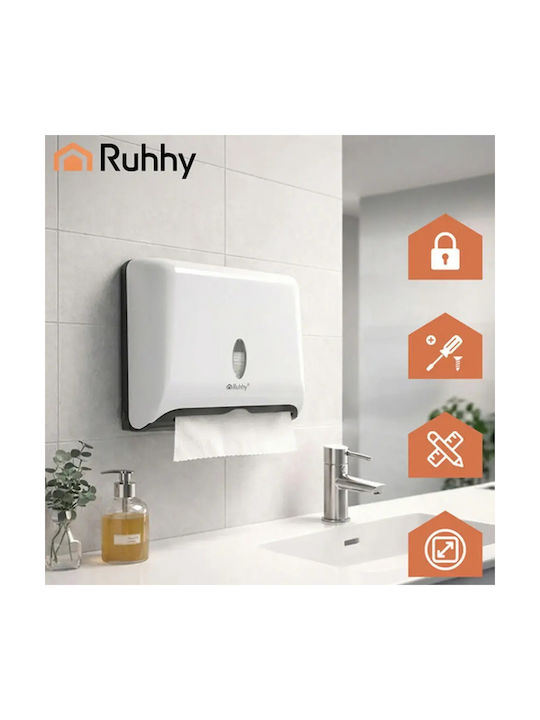White Wall Mounted Napkin Dispenser Zz Ruhhy Durable Abs 27x20.5cm