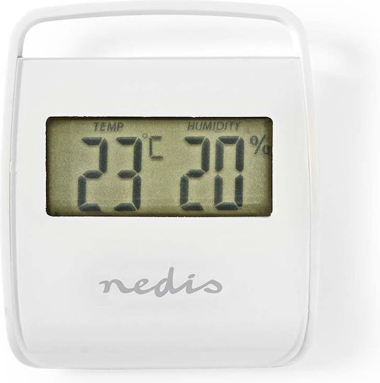 Nedis Digital Indoor Thermometer Hygrometer Lcd Screen Stand White