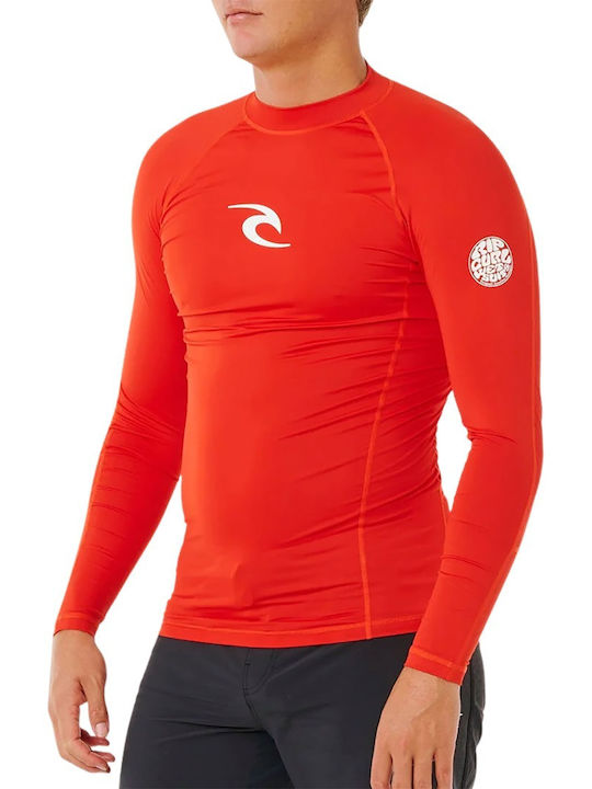 Rip Curl UPF 50 Men Long Sleeve Sun Protection Shirt Red