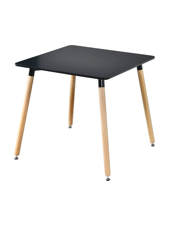 Fiorino Τετράγωνο Τραπέζι Κουζίνας Ξύλινο Mauro 80x80x74εκ.