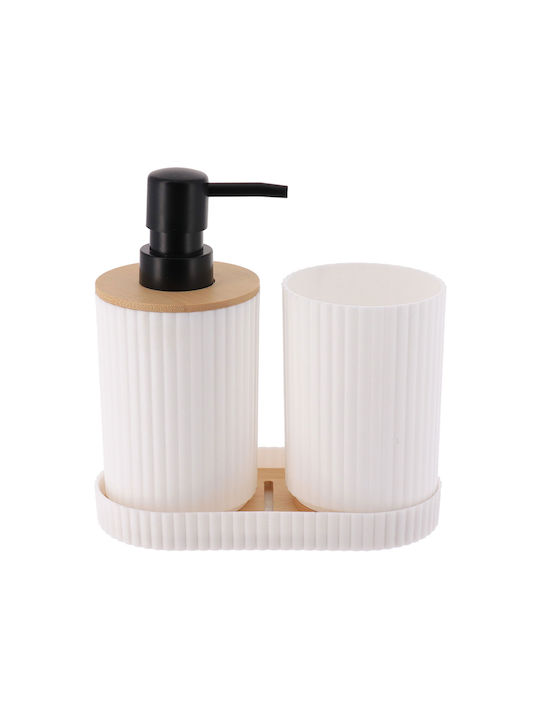 Set Accesorii Baie Plastic Alb 3 Bucăți Set Accesorii Baie Plastic Alb 3 Bucăți