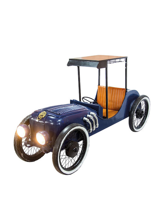 Metall Oldtimer Esszimmer- und Küchentisch Holz mit Metallrahmen Blau 230x67x120cm