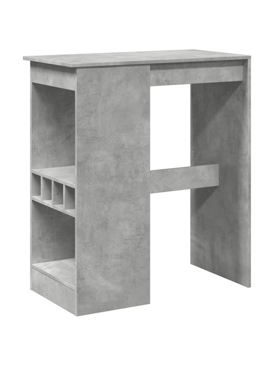 Vidaxl Bar Table Shelves Gray Concrete 90x47.5x103.5cm Engineered Wood 1 Piece Gray