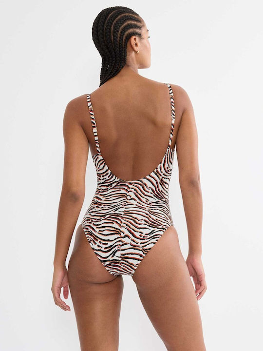 Summer Ολόσωμο Μαγιό με Ελαφριά Ενίσχυση Animal Print