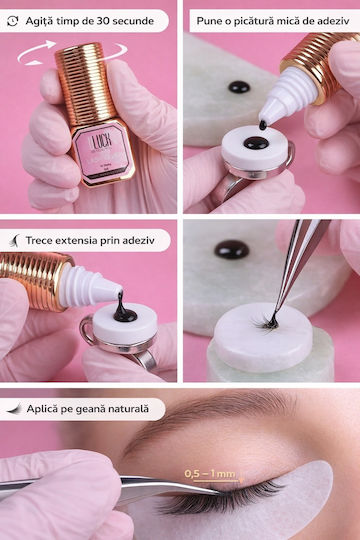 Uluck Adeziv Profesional Pentru Extensii Gene 1 Secundă – Lipici Ultra Rapid Pentru Gene Durabilitate Ridicată 5ml