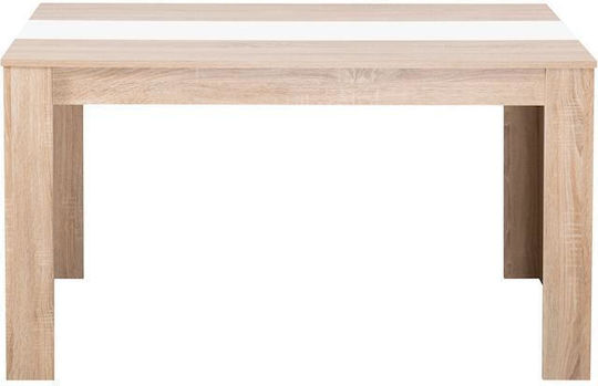 Τραπεζι Τραπεζαριας Domus 135 Sonoma Oak-λευκο 135x81x75εκ Τραπεζι Τραπεζαριας Domus 135 Sonoma Oak-λευκο 135x81x75εκ