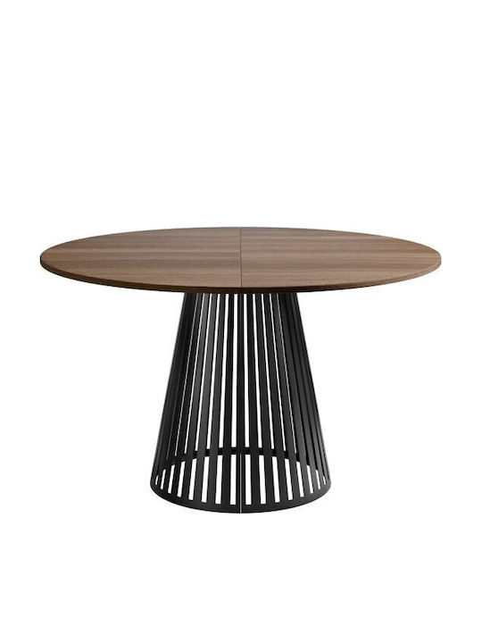 Oswego 154 Rund Tisch Speisesaal Holz Walnut, Black 76x76cm