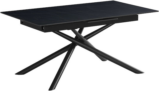 Sullivan Επεκτεινόμενο Black 160+60x90x75εκ. Sullivan Επεκτεινόμενο Black 160+60x90x75εκ.